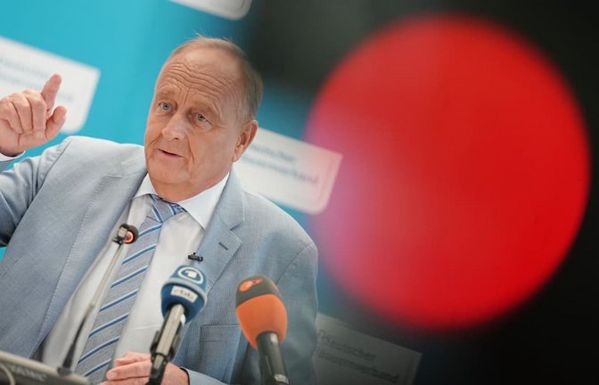 Bauernpräsident Joachim Rukwied bilanziert eine leicht unterdurchschnittliche Getreideernte.<span class='image-autor'>Kay Nietfeld/dpa</span>