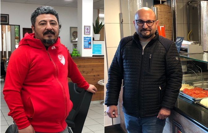 Eyüp Karadavut (links) drückt Präsident Erdogan die Daumen, Mohammed Yildirim  hofft auf einen Machtwechsel in der Türkei.<span class='image-autor'>Foto: /Florian Dürr</span>