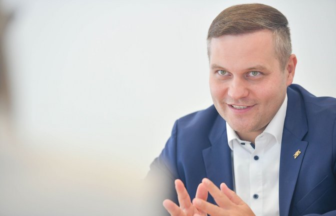 AfD-Fraktionschef Anton Baron im Gespräch mit unserer Zeitung.<span class='image-autor'>Foto: LICHTGUT/Max Kovalenko</span>