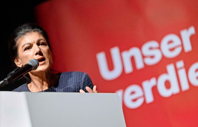 Sahra Wagenknecht sprach am Dienstagabend in der Stuttgarter Liederhalle.<span class='image-autor'>Foto: Lichtgut/Leif Piechowski/Leif Piechowski</span>