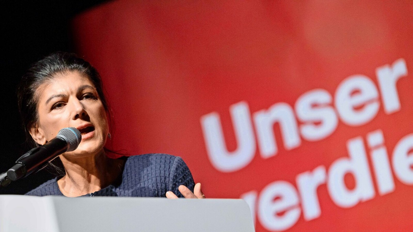Sahra Wagenknecht sprach am Dienstagabend in der Stuttgarter Liederhalle.Foto: Lichtgut/Leif Piechowski/Leif Piechowski