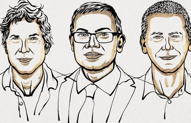 Die diesjährigen Chemie-Nobelpreisträger: David Baker, Demis Hassabis und John M. Jumper (v. li.).<span class='image-autor'>Foto: Nobel Prize Outreach</span>