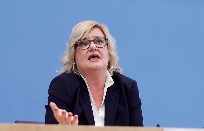 Die Wehrbeauftragte Eva Högl stellt sich in Berlin den Fragen der Journalisten<span class='image-autor'>Foto: dpa/Carsten Koall</span>