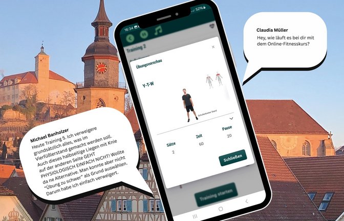Jeder hat seinen eigenen Fitness-Endgegner. Unseren einzigen männlichen Probanten treiben weiterhin sämtliche Übungen im Vierfüßlerstand in den Wahnsinn, wie diese Originalnachricht zeigt.  Foto/Screenshot: Müller/Archiv