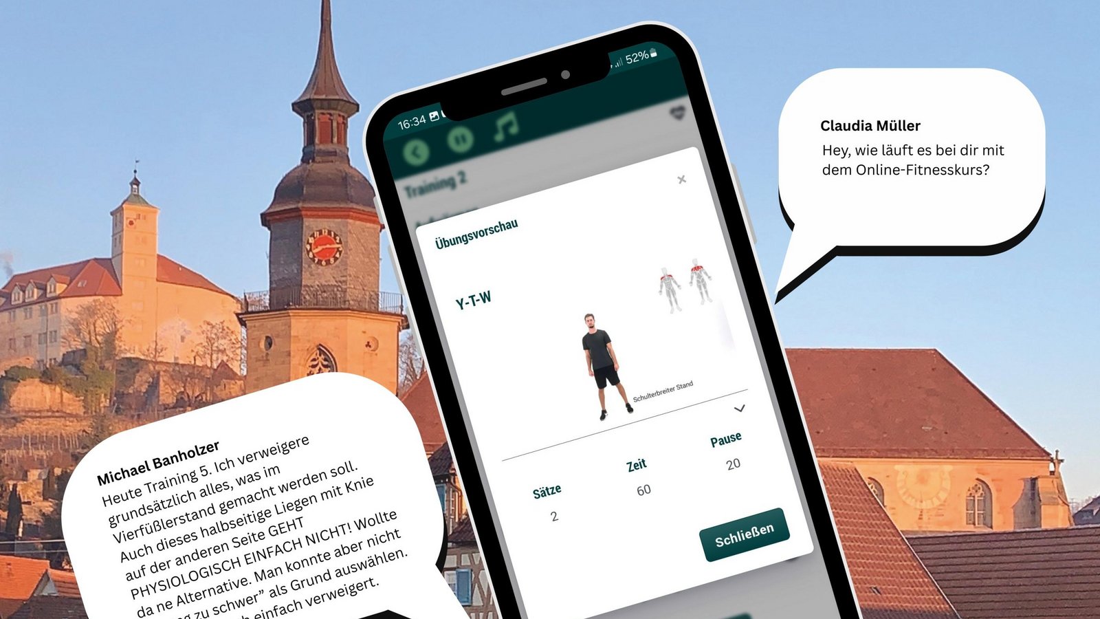 Jeder hat seinen eigenen Fitness-Endgegner. Unseren einzigen männlichen Probanten treiben weiterhin sämtliche Übungen im Vierfüßlerstand in den Wahnsinn, wie diese Originalnachricht zeigt. Foto/Screenshot: Müller/Archiv Jeder hat seinen eigenen Fitness-Endgegner. Unseren einzigen männlichen Probanten treiben weiterhin sämtliche Übungen im Vierfüßlerstand in den Wahnsinn, wie diese Originalnachricht zeigt. Foto/Screenshot: Müller/Archiv