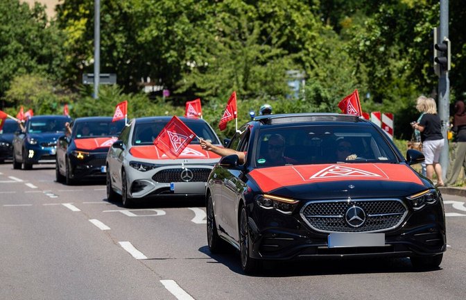 Rund 200 Autos fuhren bei dem Korso am 9. Juli durch  die Innenstadt.<span class='image-autor'>Foto: Lichtgut/Rettig</span>
