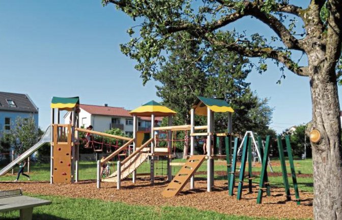 Das macht gute Laune: neue Anlage auf dem bisher etwas tristen Spielplatz in der Vaihinger Aschmannstraße.  Foto: Arning