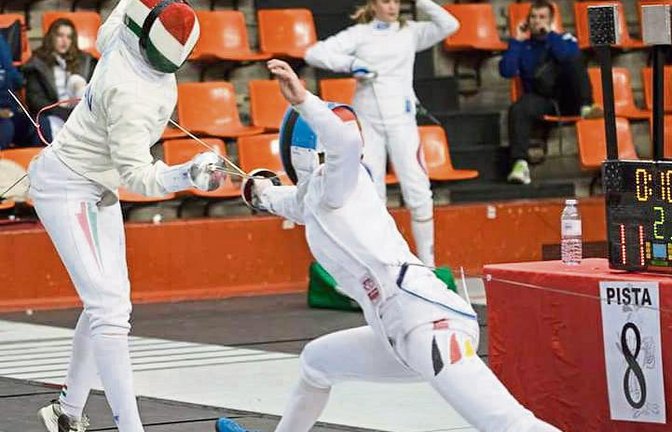Karina Mantai (rechts) und Deutschland blieben im Teamwettbewerb nach guten Leistungen nur Platz acht. Foto: Archiv/privat