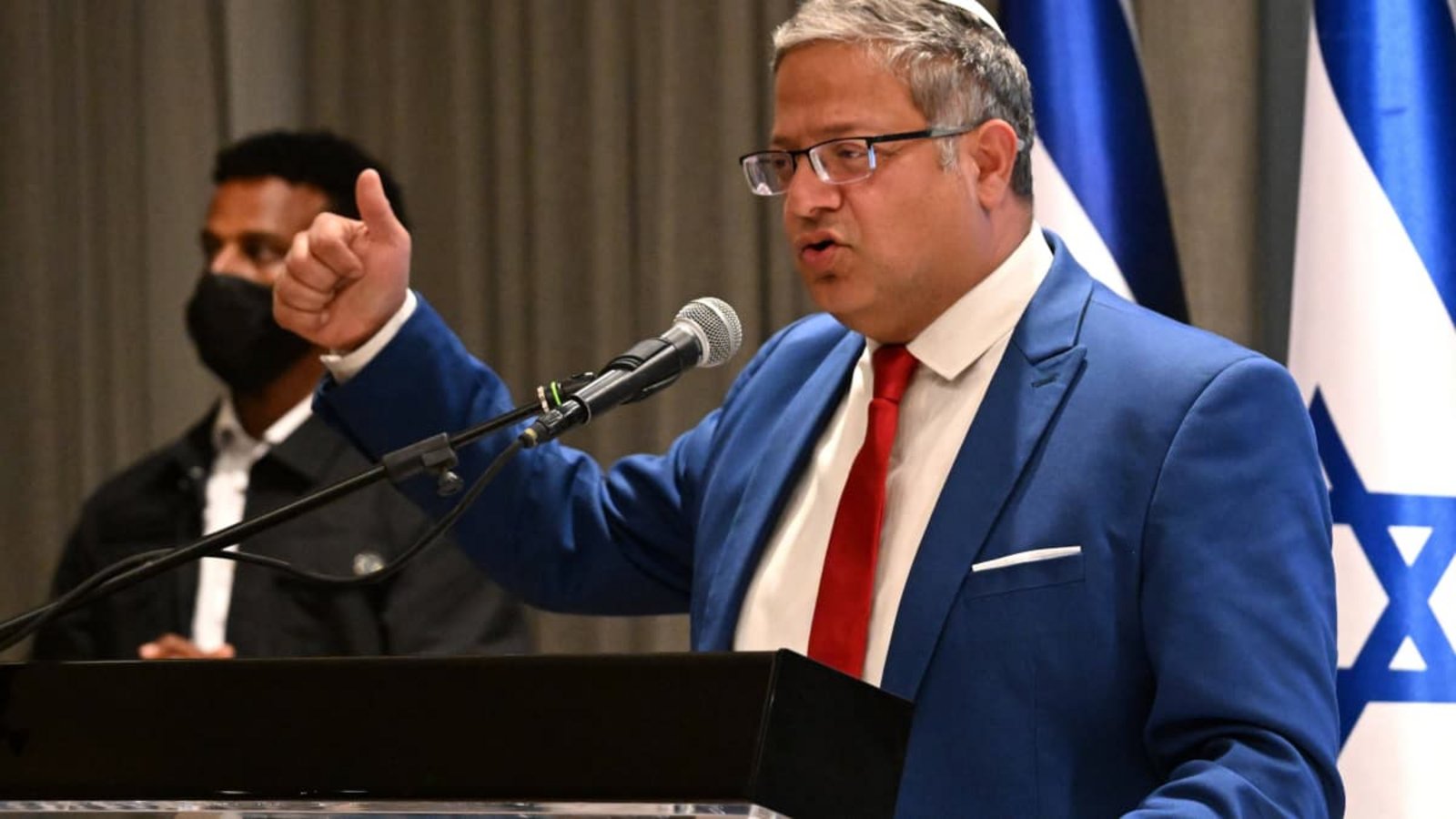 Israels Sicherheitsminister Itamar Ben Gvir bei einer Pressekonferenz in Jerusalem.IMAGO/UPI Photo Israels Sicherheitsminister Itamar Ben Gvir bei einer Pressekonferenz in Jerusalem.IMAGO/UPI Photo