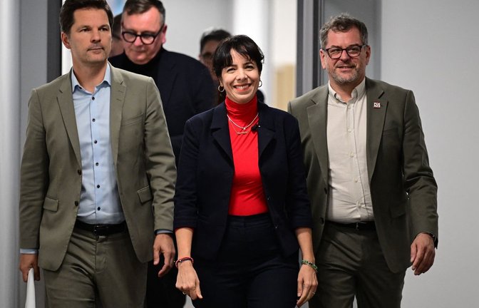 Die Parteispitzen informierten am späten Nachmittag über das Ergebnis der Sondierungen.<span class='image-autor'>Fabian Sommer/dpa</span>