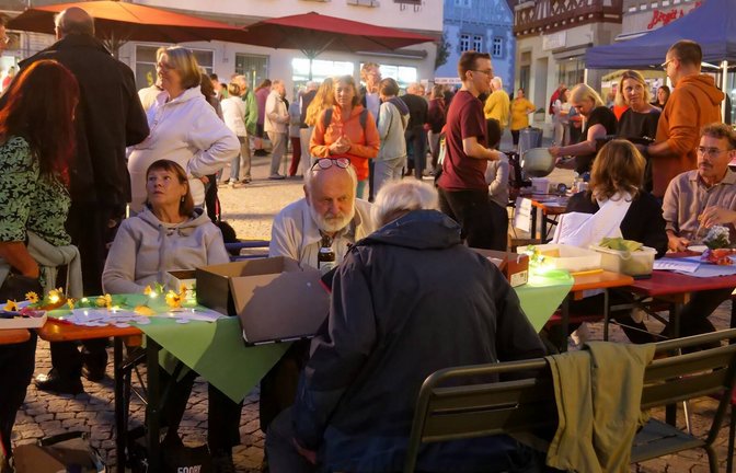 Gute Gespräche und geselliges Miteinander: die Nacht der Demokratie auf dem Marktplatz Vaihingen. <span class='image-autor'>Fotos: Friedrich</span>