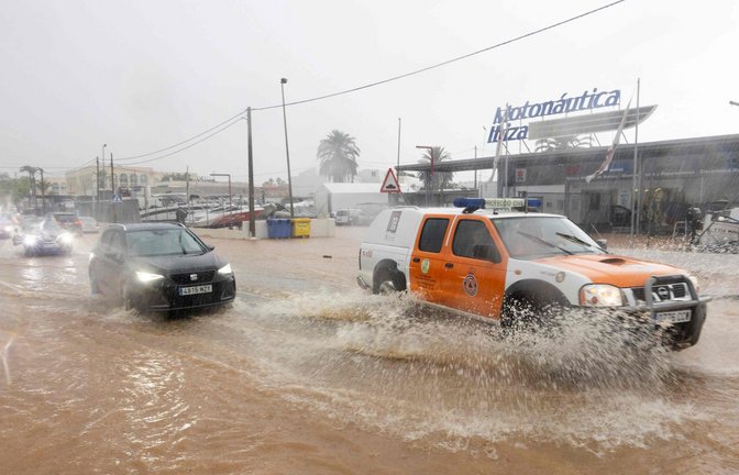 Überschwemmungen auf Ibiza.<span class='image-autor'>Foto: AFP</span>