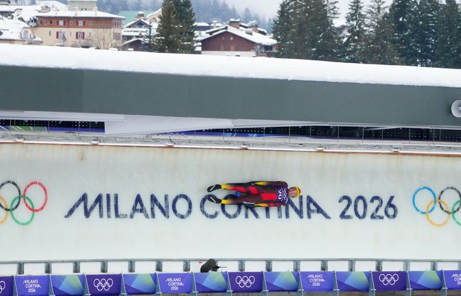 Felix Loch auf der Olympiabahn von Cortina d’Ampezzo.<span class='image-autor'>Foto: Michael Kappeler/dpa</span>