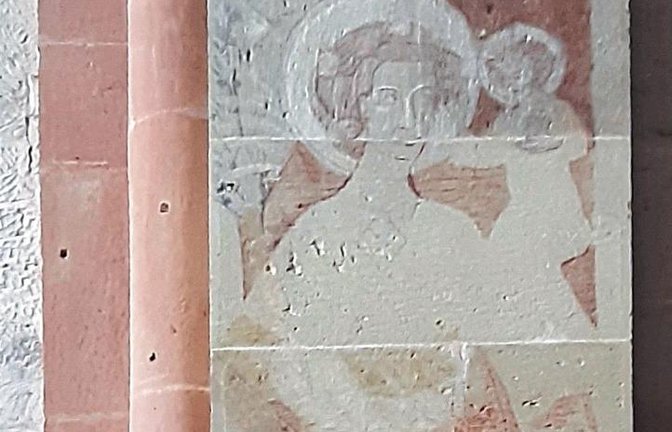 Das Bild des heiligen Christophorus in der Klosterkirche. Foto: SSG