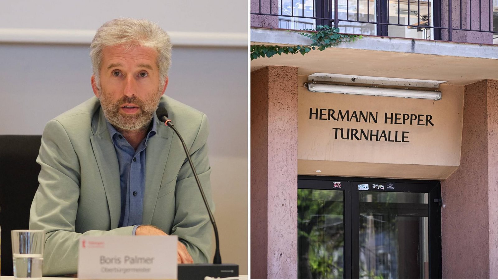 Die Stadt Tübingen um OB Boris Palmer kann das Streitgespräch zwischen dem Ex-Grünen und dem AfD-Landeschef Frohnmaier wie geplant vor Publikum in der Hermann-Hepper-Halle stattfinden lassen.Foto: imago/Eibner, Ulmer II