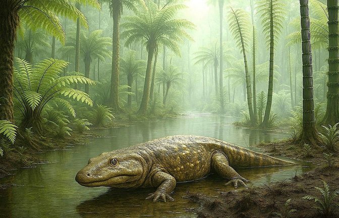 Vor mehr als 200 Millionen Jahren gingen in Bayern riesige Lurche wie Cyclotosaurier auf Beutefang.<span class='image-autor'>Foto: Dr. Matthias Kranner</span>