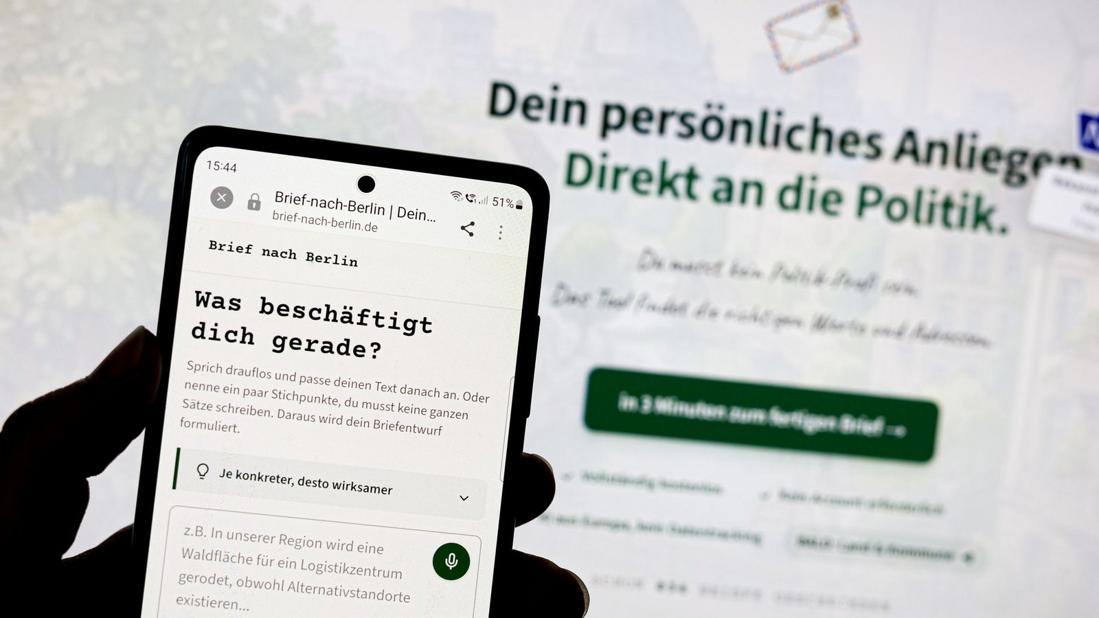 Das Portal soll helfen, sich an Politiker zu wenden.Foto: Moritz Frankenberg/dpa Das Portal soll helfen, sich an Politiker zu wenden.Foto: Moritz Frankenberg/dpa