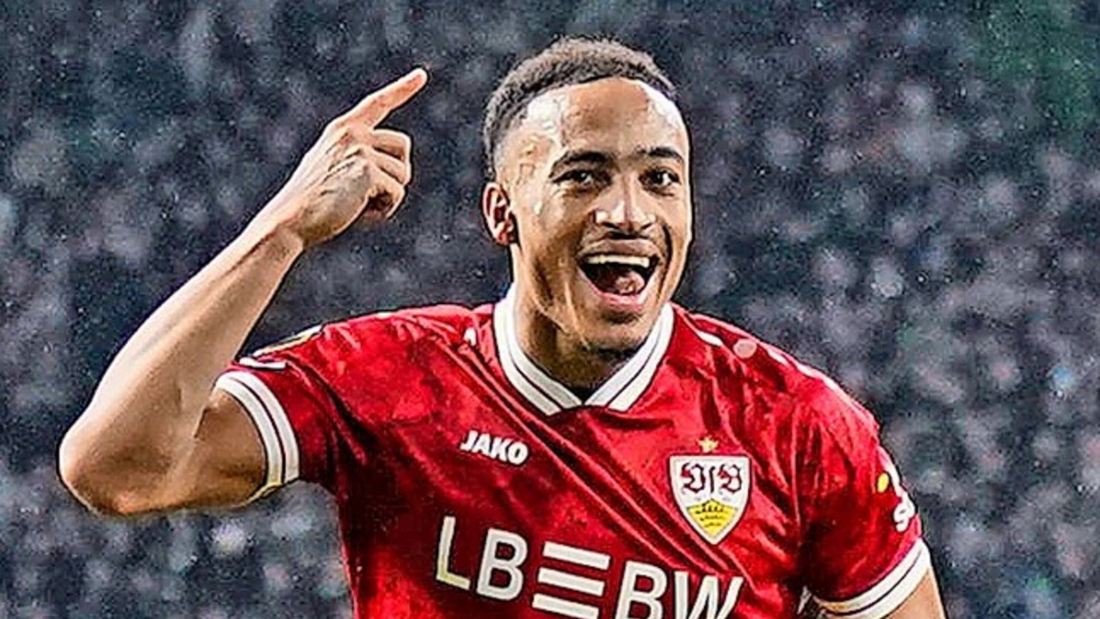 VfB-Spieler Jamie Leweling freut sich über sein Tor im Hinspiel gegen Celtic.Foto: /Steinsiek VfB-Spieler Jamie Leweling freut sich über sein Tor im Hinspiel gegen Celtic.Foto: /Steinsiek