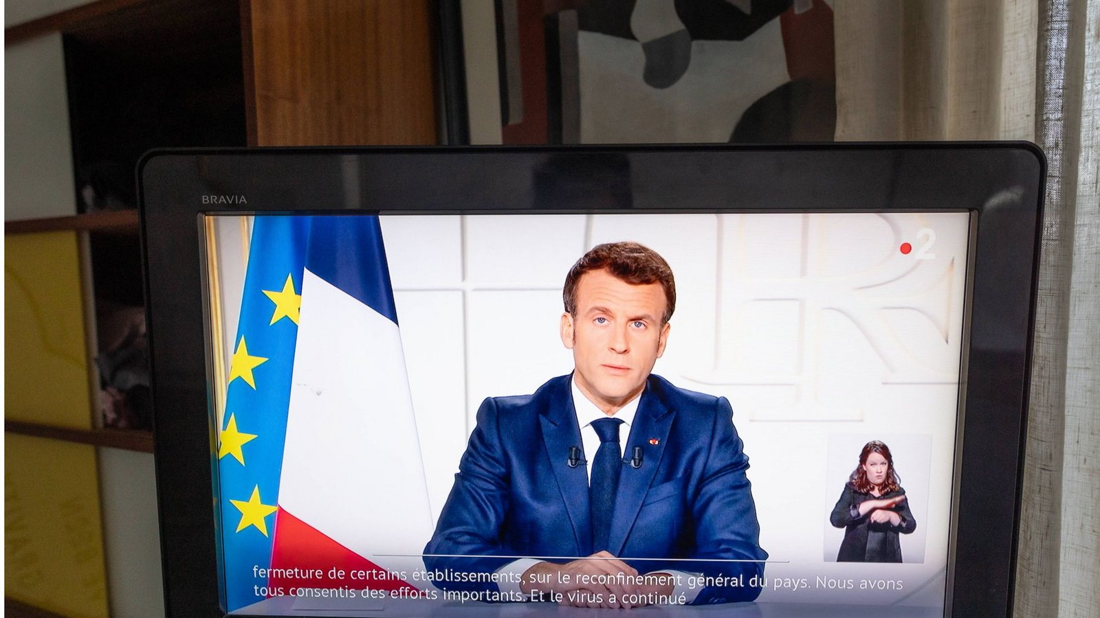 Präsident Macron im FernsehenFoto: Le Pictorium/Sadak Souici
