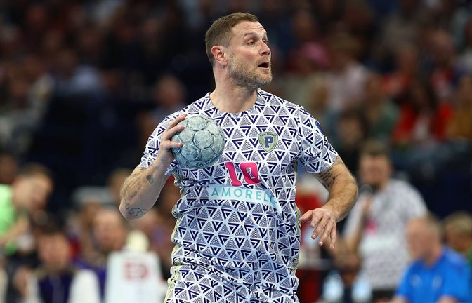 Michael „Mimi“ Kraus beim Abschiedsspiel von Pascal „Pommes“ Hens im April 2025 – jetzt spielt er in den USA.<span class='image-autor'>Foto: IMAGO/Niklas Heiden</span>