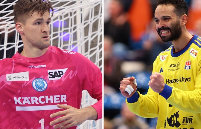 Das TVB-Torwartduo in der Saison 2026/27: Mateusz Kornecki (li.), Mohamed El-Tayar.<span class='image-autor'>Foto: IMAGO/Niklas Heiden</span>