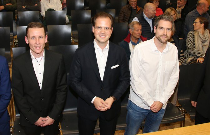 Die fünf Bürgermeisterkandidaten bei der ersten Runde (von links): MIchael Kara, Carsten Willing, Andreas Hildebrand, Daniel Frenzel und Ulrich Raisch. <span class='image-autor'>Fotos: Bögel</span>