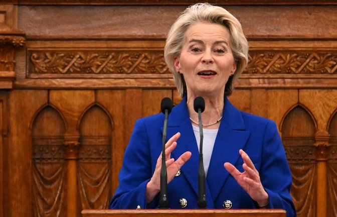 Regeln aus Brüssel von EU-Kommissionspräsidentin Ursula von der Leyen kosten die deutsche Volkswirtschaft Geld und Arbeitsplätze. Der Ökonom Jörg Mahlich hat ausgerechnet, wie viele.<span class='image-autor'>Attila Kisbenedek/afp</span>
