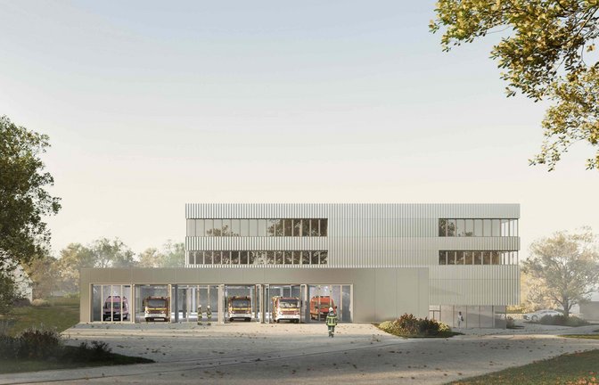 So könnte es aussehen: das Katastrophenschutzzentrum in Asperg. Visualisierung: TRU Architekten Part mbB