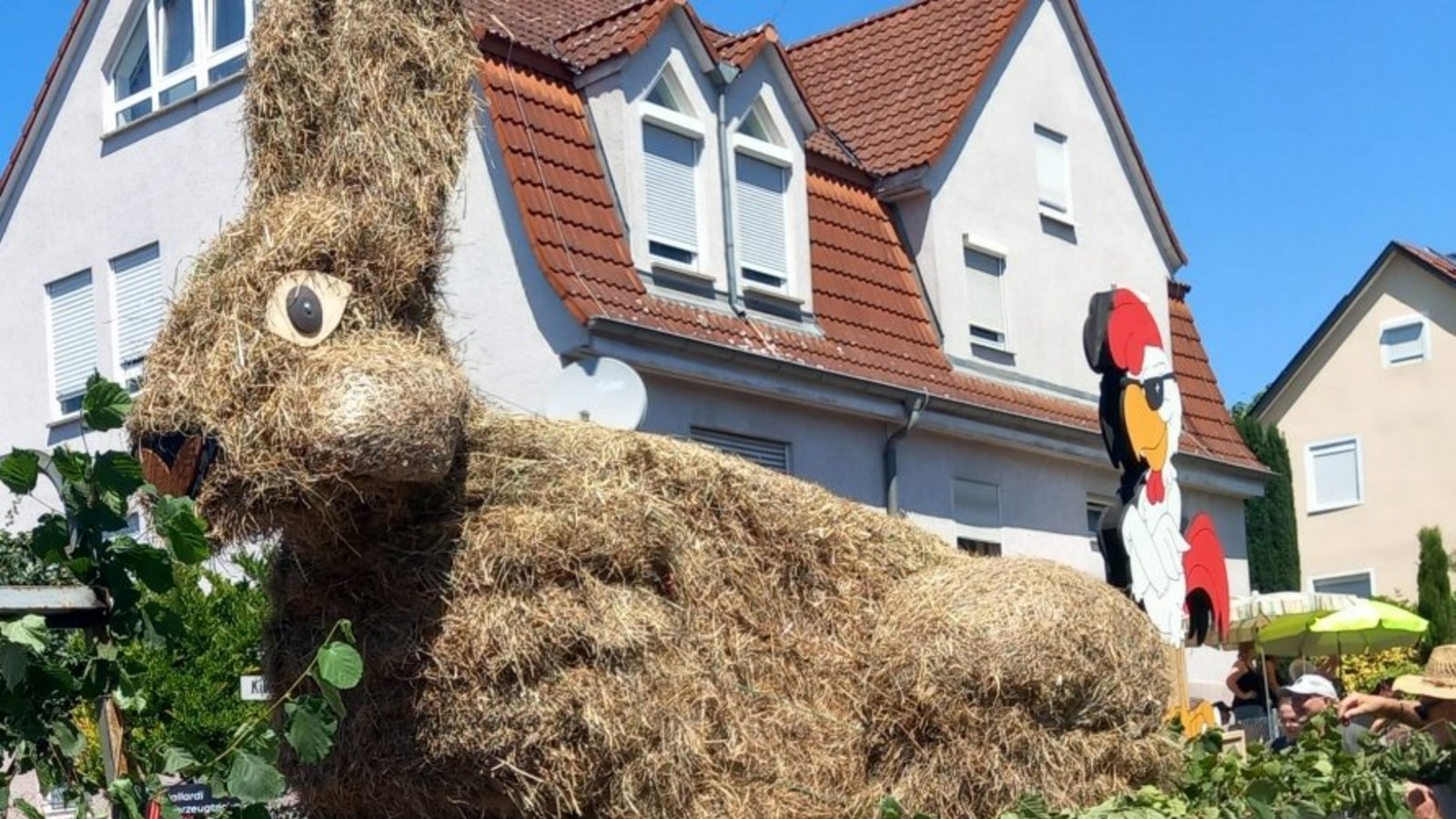 Viel Szenenapplaus gibt es für den Festwagen des Kleintierzuchtvereins.