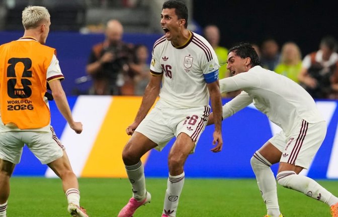 Rodri soll Spanien gegen Belgien zum Sieg führen.<span class='image-autor'>Tony Gutierrez/AP/dpa</span>
