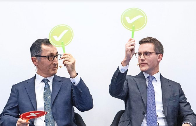 Grünen-Spitzenkandidat Cem Özdemir und CDU-Spitzenkandidat Manuel Hagel waren sich im Wahlkampf ziemlich oft einig.<span class='image-autor'>Foto: Marijan Murat/dpa</span>