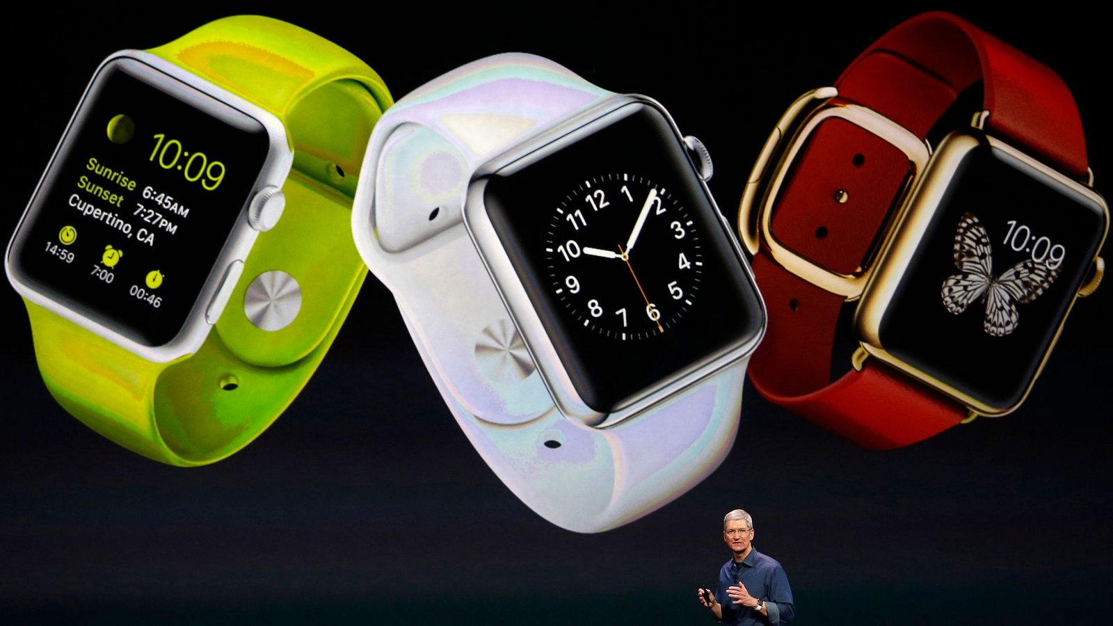 2014: Mit der Apple Watch eroberte Tim Cook den Wearables-Markt.Foto: picture alliance / dpa