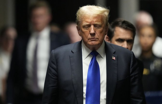 Donald Trump nach Verkündung des Urteils.<span class='image-autor'>Foto: dpa/Seth Wenig</span>
