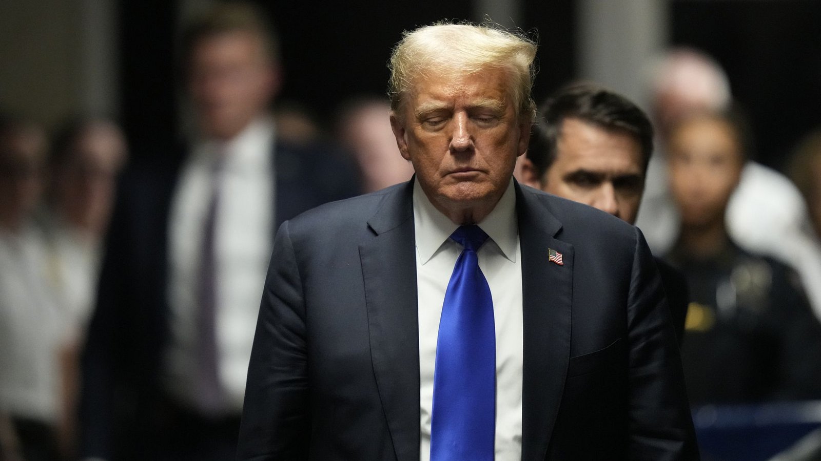 Donald Trump nach Verkündung des Urteils.Foto: dpa/Seth Wenig