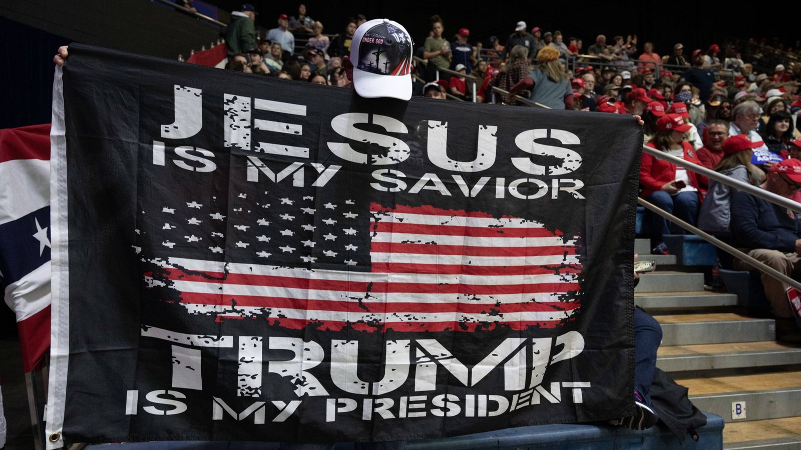 Wahlkampfberanstaltung im März 2024 in Georgia: Jesus ist mein Erlöser, Trump ist mein Präsident.“Foto: Imago/ZUMA Wire Wahlkampfberanstaltung im März 2024 in Georgia: Jesus ist mein Erlöser, Trump ist mein Präsident.“Foto: Imago/ZUMA Wire
