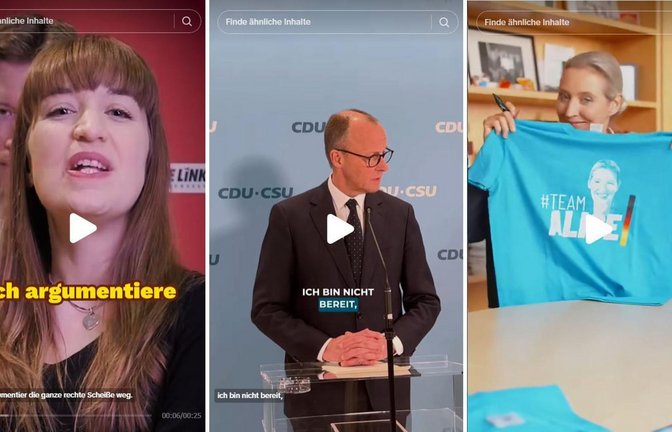 Politikerinnen und Politiker auf Tiktok – jeder präsentiert sich auf seine Weise.<span class='image-autor'>Foto: Linke, CDU und AfD bei Tiktok/</span>