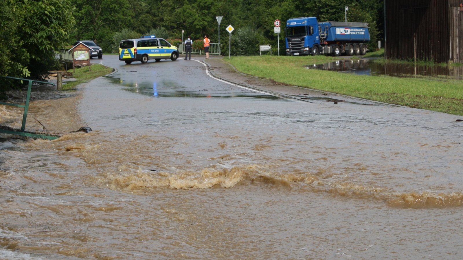 Hochwasser in Großglattbach am 26. Juli 2021.  Foto: Archiv