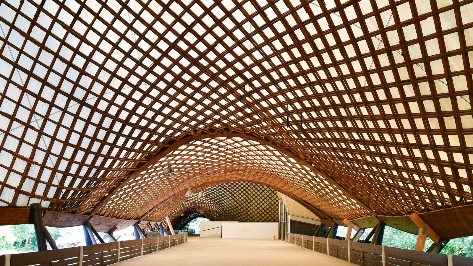 Wird für viele Millionen Euro saniert – die Multihalle Mannheim  mit der   größten freitragenden Holzgitterschalenkonstruktion der Welt, entworfen von Frei Otto.Foto: dpa/Uwe Anspach