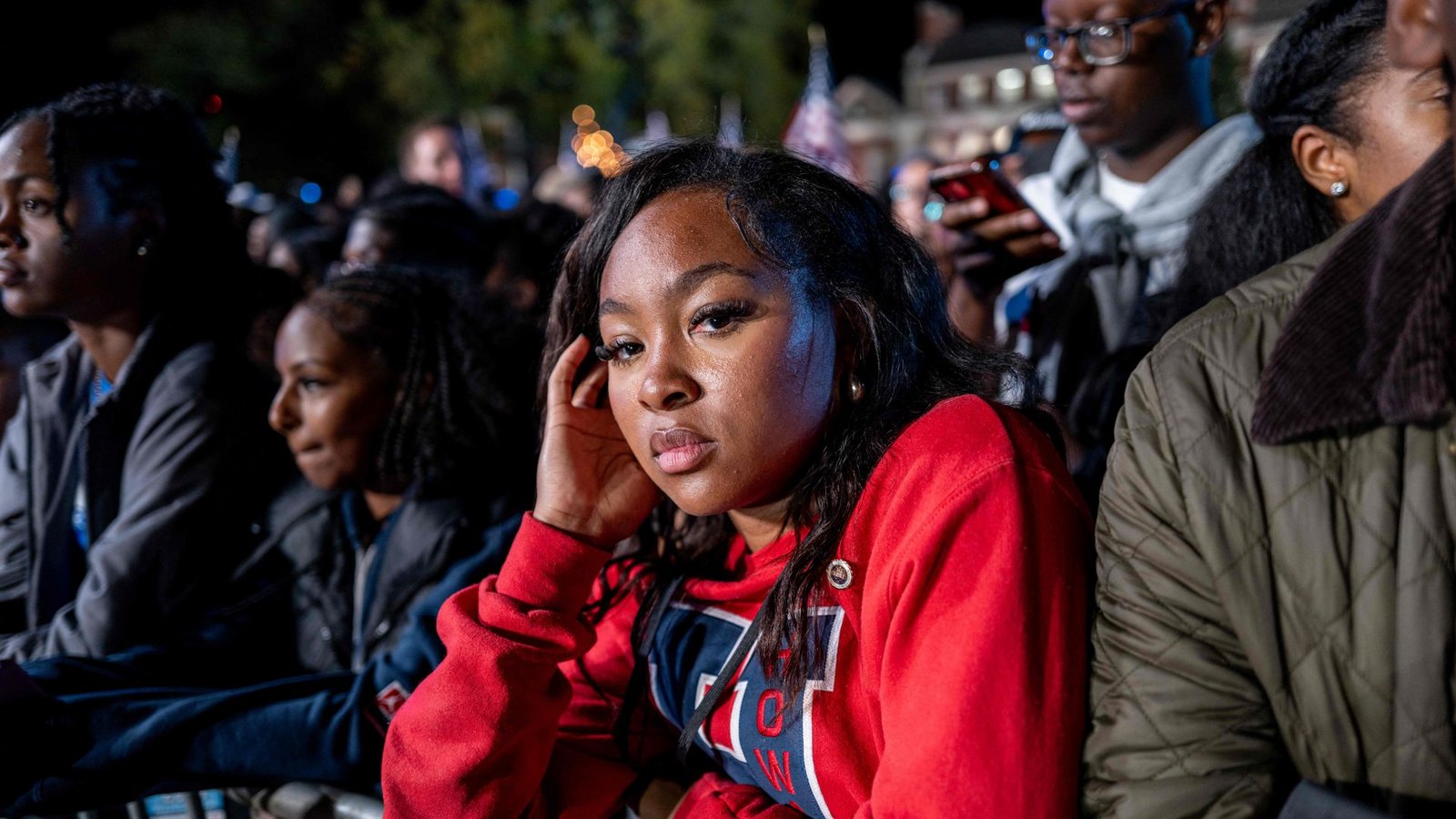 Von Unglauben bis Verzweiflung: Harris-Unterstützer auf der offiziellen Wahlparty der Demokraten auf dem Campus der Howard University in Washington D.C.Foto: Getty Images via AFP/BRANDON BELL