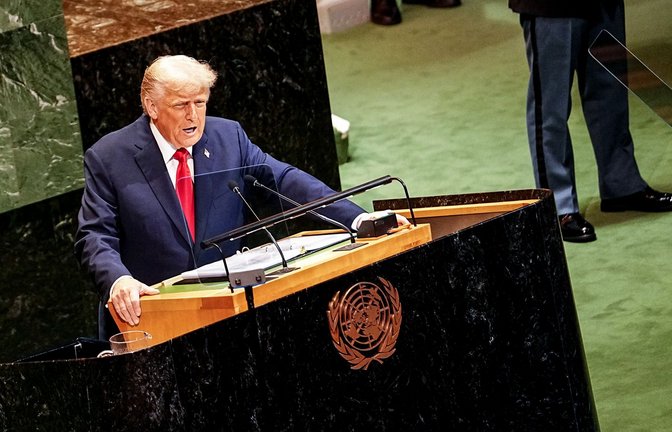 Die USA unter  Donald Trump – hier bei einer Rede vor der UN-Vollversammlung –  haben sich aus vielen UN-Gremien, die dem Schutz der Menschenrechte dienen sollen, zurückgezogen.<span class='image-autor'>Foto: Kay Nietfeld/dpa</span>