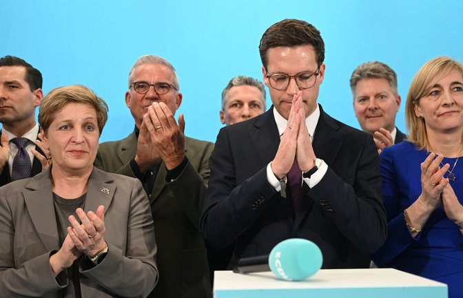 Manuel Hagel am Wahlabend<span class='image-autor'>Foto: Marijan Murat/dpa</span>