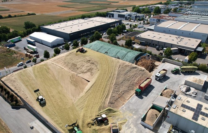 Jede Menge hin und her geschoben wird derzeit bei der Biomethananlage Mühlacker im Industriegebiet In den Waldäckern, mit der die Stadtwerke Mühlacker rund ein Drittel des Gasbedarfs ihrer Kunden selbst erzeugen kann. „Die Ernte läuft bisher sehr gut, auch der Pistenbully ist wieder im Einsatz“, schreibt Thomas Gutjahr, Betriebsleiter von Biomethan Mühlacker, zu seinem <span class='image-autor'>Foto: Derzeit würden rund 850 Hektar Mais abgeerntet. Zeitweise sind bis zu vier Maishäcksler im Einsatz und bis zu 20 Abfuhrgespanne.</span>