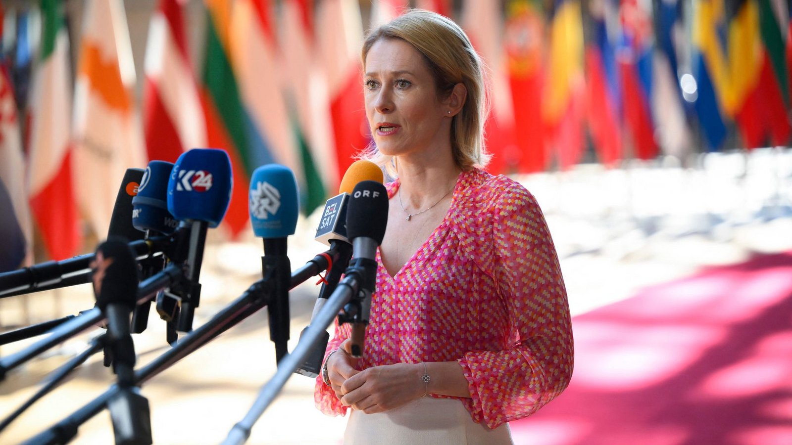Die EU-Außenbeauftragte Kaja Kallas ist dafür, angesichts des Vorgehens der israelischen Armee im Gazastreifen, das Partnerschaftsabkommen der EU mit Israel zu hinterfragen.Foto: JOHN THYS/AFP Die EU-Außenbeauftragte Kaja Kallas ist dafür, angesichts des Vorgehens der israelischen Armee im Gazastreifen, das Partnerschaftsabkommen der EU mit Israel zu hinterfragen.Foto: JOHN THYS/AFP