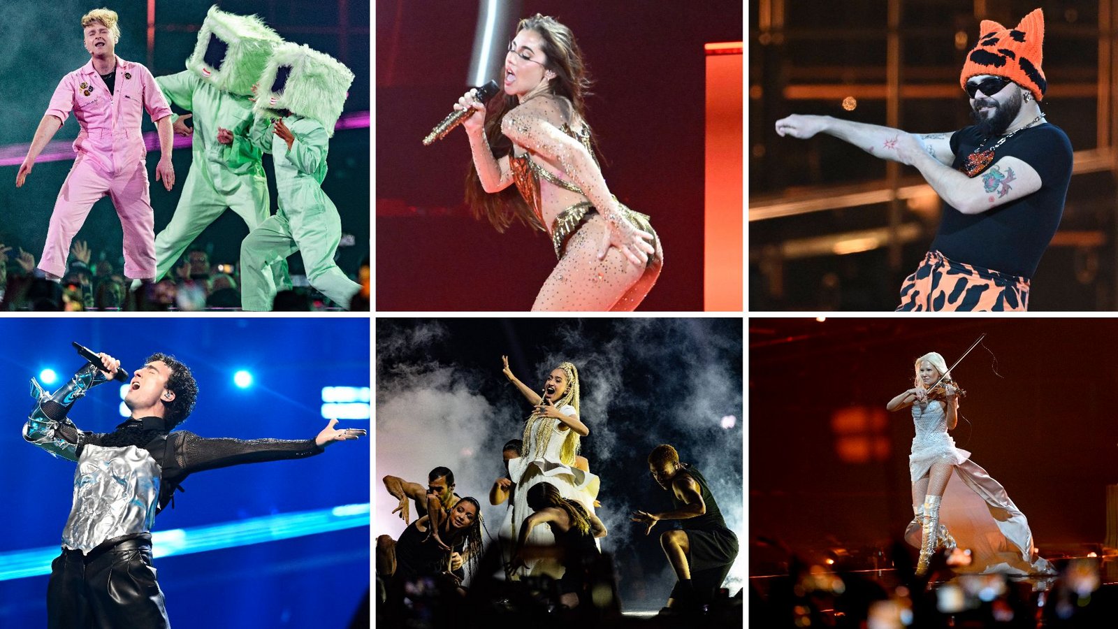 6 aus 25: Beim ESC-FInale sind mit Großbritannien, Deutschland, Griechenland, Finnland, Frankreich und Gastgeber Österreich (von links oben im Uhrzeigersinn) mit dabei.Foto: imaogo