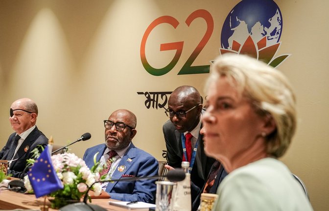 Ursula von der Leyen, Präsidentin der Europäischen Kommission, beim G20-Gipfel.<span class='image-autor'>Foto: Kay Nietfeld/dpa</span>