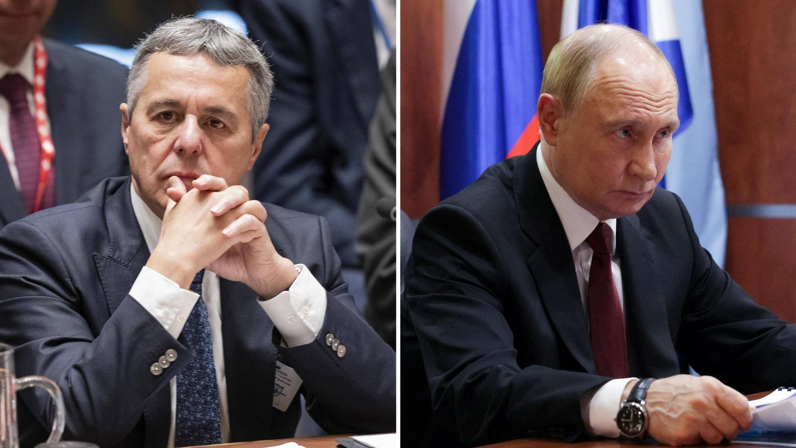 Der Schweizer Außenminister Cassis würde Kreml-Chef Putin bei einem Besuch „Immunität“ gewähren. (Archivbild)Foto: IMAGO/ZUMA Press Wire/IMAGO/Lev Radin (li.)/SPUTNIK / AFP (re.) Der Schweizer Außenminister Cassis würde Kreml-Chef Putin bei einem Besuch „Immunität“ gewähren. (Archivbild)Foto: IMAGO/ZUMA Press Wire/IMAGO/Lev Radin (li.)/SPUTNIK / AFP (re.)