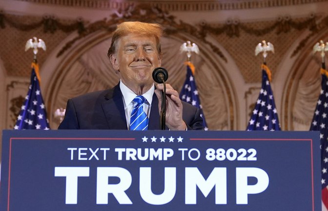 Ex-US-Präsident Donald Trump gilt als wahrscheinlicher Präsidentschaftskandidat der Republikaner für die Wahl in diesem Jahr.<span class='image-autor'>Foto: dpa/Evan Vucci</span>