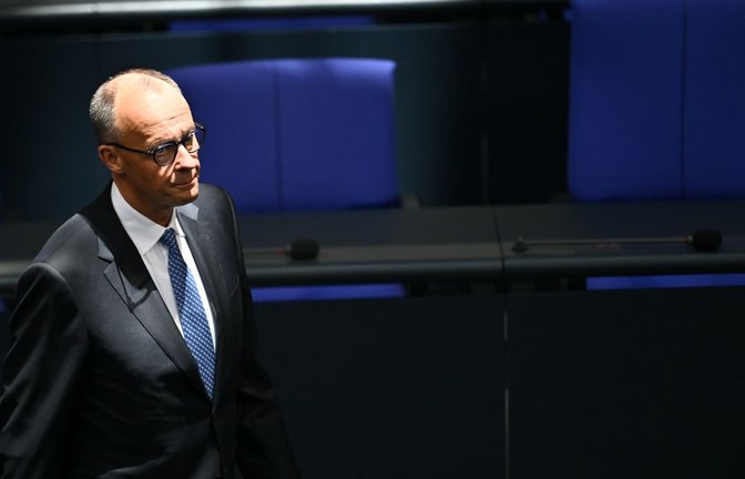 Friedrich Merz am Tag der Kanzlerwahl im Bundestag.<span class='image-autor'>Foto: Sebastian Gollnow/dpa</span>