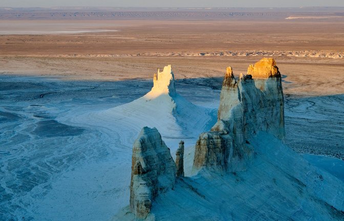 Das Ustyurt Plateau in Kasachstan ist der trockene  Grund eines einst gewaltigen trockenen Ozeans – Neotethys.<span class='image-autor'>Foto: Imago/Dreamstime</span>