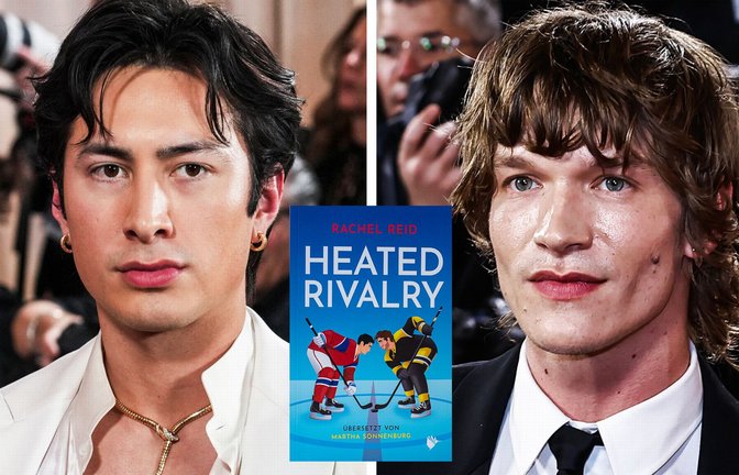 Sie sind durch die Verfilmung von „Heated Rivalry“ ganz schön berühmt geworden: Hudson Williams (l.) und Connor Storrie.<span class='image-autor'>Foto: dpa/picture alliance</span>